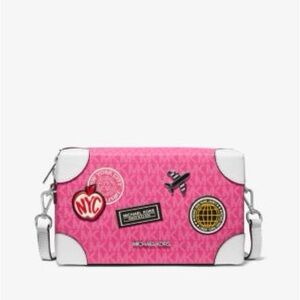 Jeanie Small Embellished Signature Logo Crossbody Bag pink